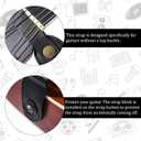 Acoustic Electric Guitar Straps, Bass Guitar Straps, Guitar Strap, Adjustable Leather Ends Woven Simple with Pick Pocket, Pads, Leather lanyard