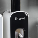 iHave Toothpaste Dispenser Wall Mount for Bathroom Automatic Toothpaste Squeezer (Black)
