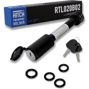 RETRUE Trailer Hitch Receiver Pin Lock, Suitable for 2 Inch Receiver, 5/8" Dia Hitch Lock for Securely Locking Trailer Hitch with Two Keys, Black (Black)
