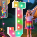 Ledido 4FT Marquee Light Up Letters, 34 Colors Changing Marquee Letter 4 Feet Tall with Remote, Big Letters for Party Wedding Graduation Birthday Decorations, Large Light Up Letter J