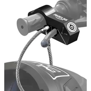 Motorcycle Lock Combo - Helmet and Brake Anti-Theft Grip for All Motorcycle, Bike, ATV, Scooter With Handlebar Diameters Within 1.3-1.5 Inches (Black)