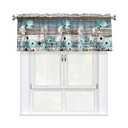 Giwawa Daisy Floral Kitchen Curtain Valance Rustic Wood Rod Pocket Blackout Short Window Treatments Drapes for Bathroom Bedroom Decor, 52" W x 18" L