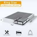 SHLAND Box Springs King 8 Inch High King Size Box Spring Strong Metal Frame Mattress Foundation with Fabric Cover, Box Spring King Size Bed, Easy Assembly