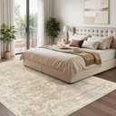 Madane Washable 7x9 Area Rugs for Living Room,Soft Neutral Rug Beige/Brown