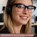 Hubeye Progressive Reading Glasses For Women Fashion Style Blue Light Blocking Computer Multifocus Square Reader