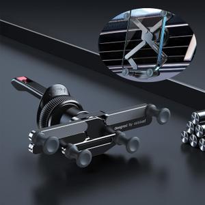 OATSBASF Car Vent Phone Mount [Full Metal Body] Foldable Car Air Vent Phone Holder, Compatible with iPhone 17 16 Pro Max 15 14 / Samsung S25 Ultra 24 / All Phone Models (X03)