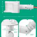 EDISHINE 240 Degree Motion Sensor, Replacement Motion Detector for Outdoor Lights, Adjustable Time & Detection Range Up to 60FT, 3 Modes PIR Motion Sensor for Floodlight, White, UL Listed