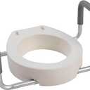 Drive Medical 12402 Premium Raised Toilet Seat with Removable Metal Arms, Standard Seat, White