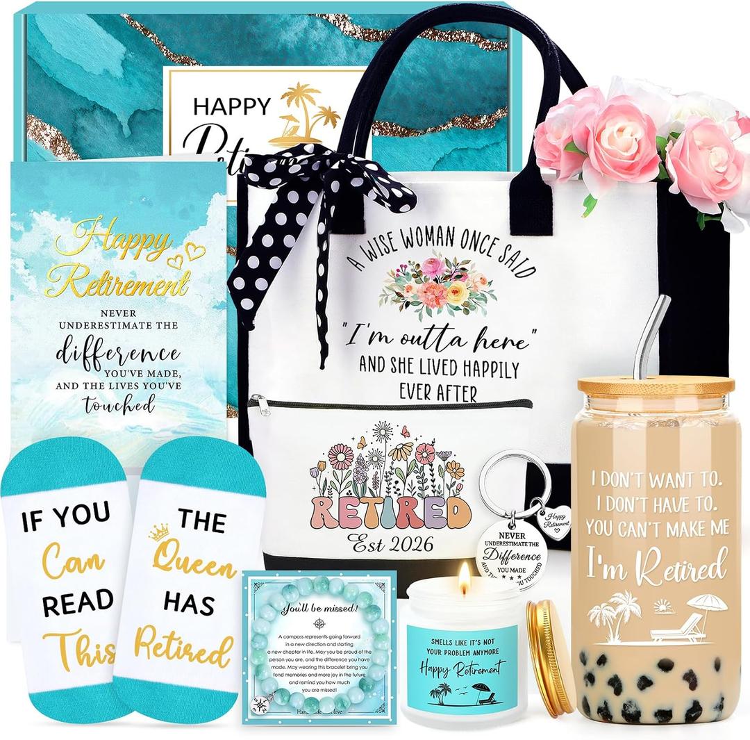 Retirement Gifts for Women 2026 Cool Retired Gifts for Women Blue Funny The Queen Has Retired Gift Basket for Woman Unique Happy Retirement Decorations for Teacher Coworker Nurse Mom Boss Female Her