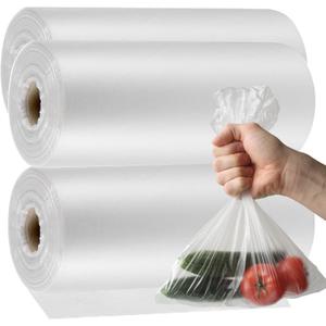 1500 Count 10 x 14 Inch Plastic Produce Bags, Clear Plastic Produce Bag Roll for Bread, Fruits, Vegetable, Kitchen, 500 Bags x 3 Rolls