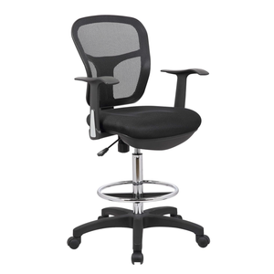 OfficeFactor Drafting Chair Tall Office Chair with Arms Executive Ergonomic Standing Desk Chair with Anti Scratch Wheels and Footrest