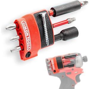 Magnetic Bit Holder for Milwaukee M12 Impact Driver & Drill - Milwaukee Bit Holder for M12 (Fits Model No 25xx (Gen2) ONLY!, Red Right Side)