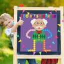Cinrobiye 30 Set 100th Day of School Craft Kit DIY 100 Days of School Old Grandpa Poster Crafts Mix and Match Number Scene Sticker Art Craft for School Classroom Activity Project Game Party Supplies
