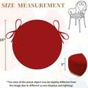 Outdoor Bistro Chair Cushions Set of 2, 3-Layer Waterproof Round Outdoor Seat Cushions with Removable Covers for Patio Furniture, 15" D x 3" H, Red