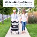 Pelegon Rollator Walker with Seat for Seniors Lightweight Foldable Walker with Padded Seat & Backrest, Adjustable Handles, Reflective Frame, Carry Bag Heavy-Duty 300lb Support - Grey