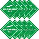 10 Pack Class 2.2 Non-Flammable Gas Stickers Waterproof Vinyl Self Adhesive Placard Removable Signs for Shipping Transportation