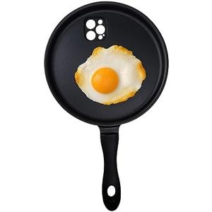 Funny Fried Cooking Egg Phone Case, Frying Pan Creative Case for iPhone 14 13 11 12 Pro maxxXS XR Silicone Cover (for iPhone 11)