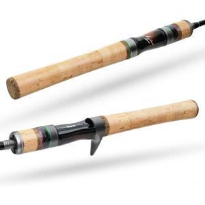 HANDING Magic L BFS Rod Ultralight Fishing Rod 2-Piece Spinning & Baitcaster Rod with Fuji O+A Guides Cork Handle 30T Carbon for Trout Crappie Bluegill Yellow Perch Sunfish White Bass Smallmouth