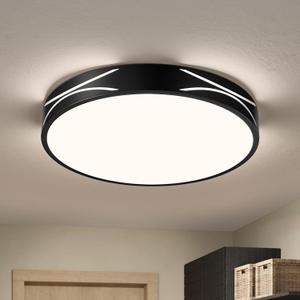 Modern Dimmable LED Flush Mount Ceiling Light, 2700K-6000K Selectable Round Close to Ceiling Lighting Fixtures, Metal Minimalist Black Ceiling Lamp for Bedroom, Kitchen, Hallway, Laundry Room