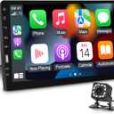 9inch Single Din Touchscreen Car Stereo Compatible with Apple Carplay and Android Auto, Bluetooth Car Radio with Backup Camera