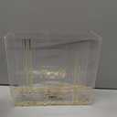 HOUSEOFGAFNI Lucite Square Passover Matzah Holder with Lid Gold Hebrew Matzah Design 8.5 x 9.5 Modern Pesach Seder Table Display Made in Israel