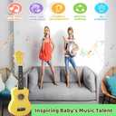 21 Inch Wooden Kids Toddler Child Children Acoustic Guitar Musical Instruments Ideal for 3-9 Year Old Boys Girls Gifts (Yellow)
