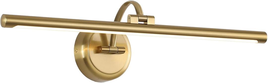 Hard-Wired Picture Lights 23.62 Inch Dimmable LED Wall Art Lighting Modern Brass Gallery Light Poster Lights Adjustable Swing Arm Picture Frame Light for Display Art Work,14W,2700K, Warm White