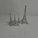 Hotop 8 Pcs Eiffel Tower Statue Decor Alloy Metal Paris Py Decoration 5 Size French Table Stand Holder Gift for Cake Topper Collectible Figurine Replica Home (Silver)
