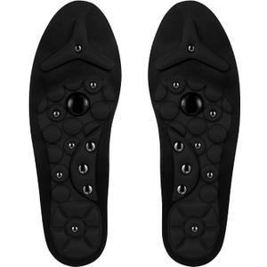 Glitopper Acupressure Magnetic Insoles Orthopedic Massage Insoles with Magnetic Technology Shock Absorption Arch Support Helps Blood Circulation and Relieve Fatigue (Black,L(Men 12-15/Women 13-16))