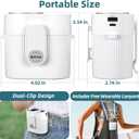 2 x CIVPOWER Portable Waist Clip Fan: 20000 RPM Turbo Cooling - Rechargeable 8000 mAh Battery and LED Display - 5 Speed Belt Fan on Shirt for Outdoor/Jobsite/Camping/Travel - White