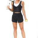 THE GYM PEOPLE Womens High Waisted Running Shorts Quick Dry Athletic Workout Shorts with Mesh Liner Zipper Pockets (Black, M)