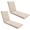 AAAAAcessories Outdoor Chaise Lounge Cushions, Waterproof, Fade-Resistant Patio Furniture Replacement Cushions, 72" x 21" x 3", Set of 2, Beige