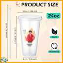 Skylety 24 Pcs Funny Employee Appreciation Cups Gifts Bulk 24oz Employee Plastic Tumblers with Lids and Straw, Office Group Management Team Gifts Work Awards for Staff Coworker(Transparent)