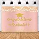 MEHOFOND Rose Gold Graduation Backdrop Class of 2026 Graduation Party Decorations Congratulation Graduate Backdrop 2026 Congrats Grad Banner Prom Party Decoration Photo Booth Props 7x5ft