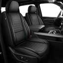 APEJET Seat Covers Full Set Custom Fit for Dodge Ram 1500 2500 3500 2002-2026 Waterproof Faux Leather Truck Seat Protectors Compatible with Crew Quad Regular Cab (Curved Bench, Black)