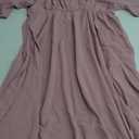 Womens Plus Size Dress Wedding Guest Cocktail Ruffle Half Sleeve Wrap V Neck Slit A Line Maxi Dresses with Belt (Dustypink, XXL)