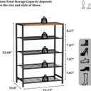 HOMEFORT 5-Tier Shoe Rack, Shoe Storage Shelf with MDF Top Board, Shoe Rack Organizer, Each Tier Fits 3 Pairs, Entryway Shoe Stand with Sturdy Shelves, Rustic Brown