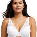 Bali Women's One Smooth U Lace Underwire Bra, Comfort Stretch Full-Coverage Convertible Bra White 38C