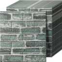 Greymond 3D Wall Panels Peel and Stick in Green，40 PCS XPE Foam 3D Wallpaper, Faux Brick Wall Panels for Bedroom, Stairs, Kitchen