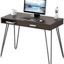 SHW Home Office Computer Hairpin Leg Desk with Drawer (20D X 40W X 29.5H Inch, Espresso)