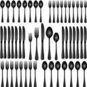 DEHOV 30 PCs Flatware Sets,Black Stainless Steel Silverware Sets Service For 6 Person,Durable Cutlery Sets For Home,Party,Restaurant,Tableware Cutlery Sets