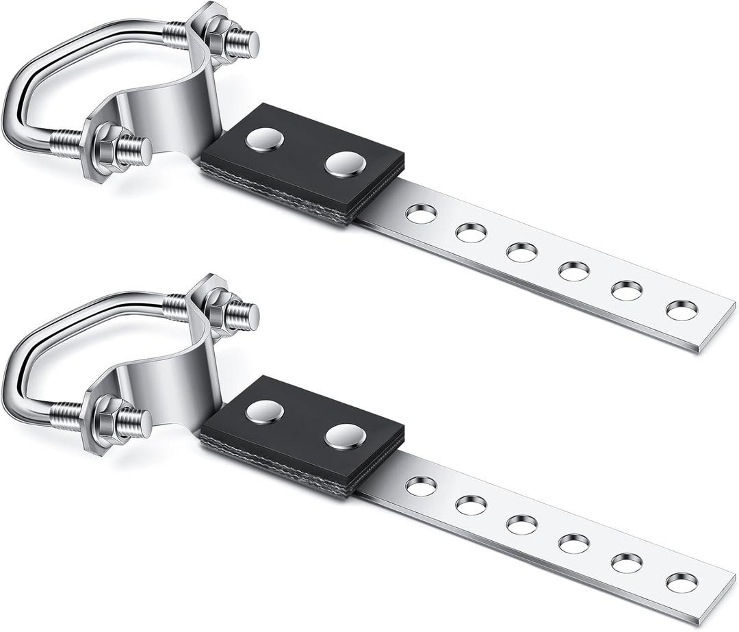 Geetery 2 Pcs Exhaust Hangers Muffler Hanger Swivel Tail Pipe Universal Exhaust Tailpipe Hanger Heavy Duty Tailpipe Muffler Bracket Flexible Swivel (Oe Style,Silver)