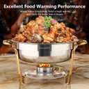 Chafing Dishes for Buffet 4 Pack, 6QT Stainless Steel Round Chafing Dish Buffet Set for Parties, Wedding, Christmas Gatherings, Catering Events[Visible Glass Cover] Buffet Servers and Warmers