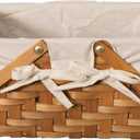 Wickerwise Handwoven Wood Chip Picnic Basket with Double Folding Handles & Removable Liner Ideal for Storage, Gift Packing, Easter, Camping, and Birthdays, White Large
