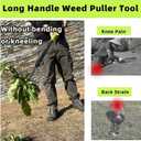 Weed Puller Tool, 48" Long Handle Weeder Puller Tool with Soft Foam Grip, Upgrade V-Shaped Forks Weed Remover Tool for Easy Weed Removal & Deeper Root Digging Gardening Hand Tools