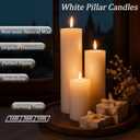 White Pillar Candles Bulk Set of 36Hurricane Candles3 Different Lengths 2 x 3/6/8 Inch (12 Each)Dripless Unscented SmokelessGives You a Better Atmosphere When Organizing an Event Party.