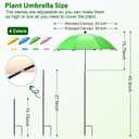 Garden Umbrellas for Plants Flowers, 4 Pack Plant Shade Umbrellas for Outdoor Plants Flowers, Plant Shade Umbrella with Stake for Potted Plants, 43.3" Height Large Plant Sun Shade Cover UV Protection