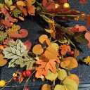 22 Artificial Fall Wreath Autumn Wreath Harvest Wreath with Pumpkin,Maple Leaf,Ivy Leaf,Colorful Berry for Front Door Farmhouse Thanksgiving Indoor Outdoor Porch Window Wall Door Decoration