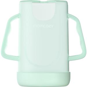 Momcozy Baby Pouch Holder No Squeeze, Baby Food & Juice Box Holder, Mess-Free, Easy Grip for Self-Feeding, BPA-Free & DEHP-Free, Must-Have for Babies, Green (Pack of 1)