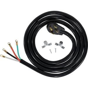 Certified Appliance Accessories 50-Amp Appliance Power Cord, 4 Prong Range Cord, 4 Wires with Eyelet Connectors, 10 Feet, Copper Wire